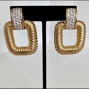 Vintage Gold Link Statement Earrings